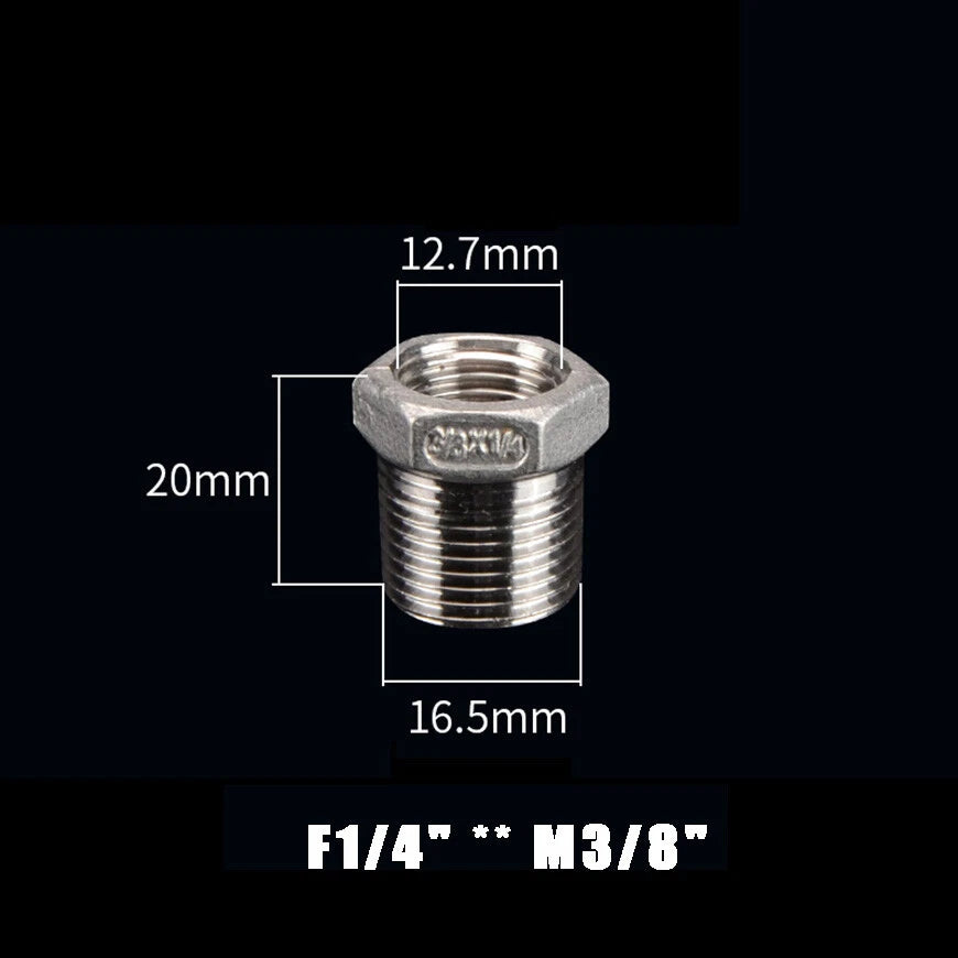 BSP Male to Female Reducing Bush Stainless Steel Pipe Fitting Adapter