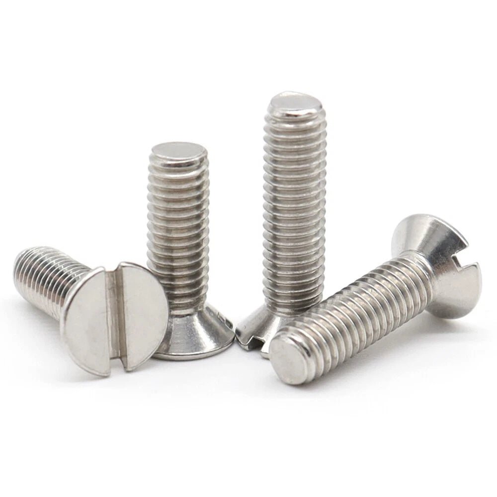 A2 Stainless Steel Slotted Countersunk Screws DIN 963 | M4 M5 M6 - HomeDIYer