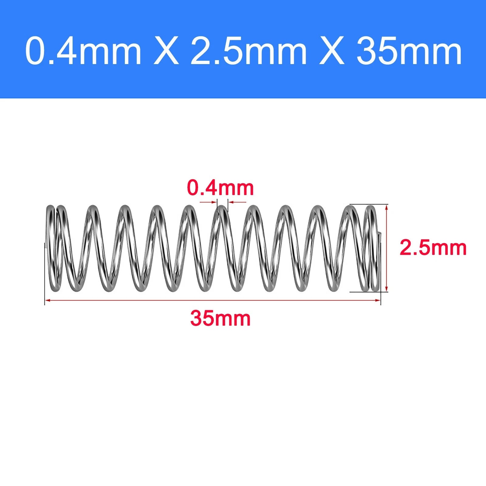 Micro Compression Spring Stainless Steel 0.4mm Wire Small Tiny Miniature Repair