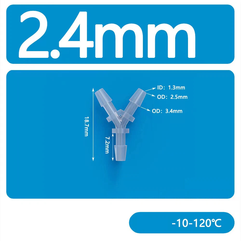 Y-Type 3-Way Barbed Hose Connector — Plastic Tee Fitting for Tube & Pipe
