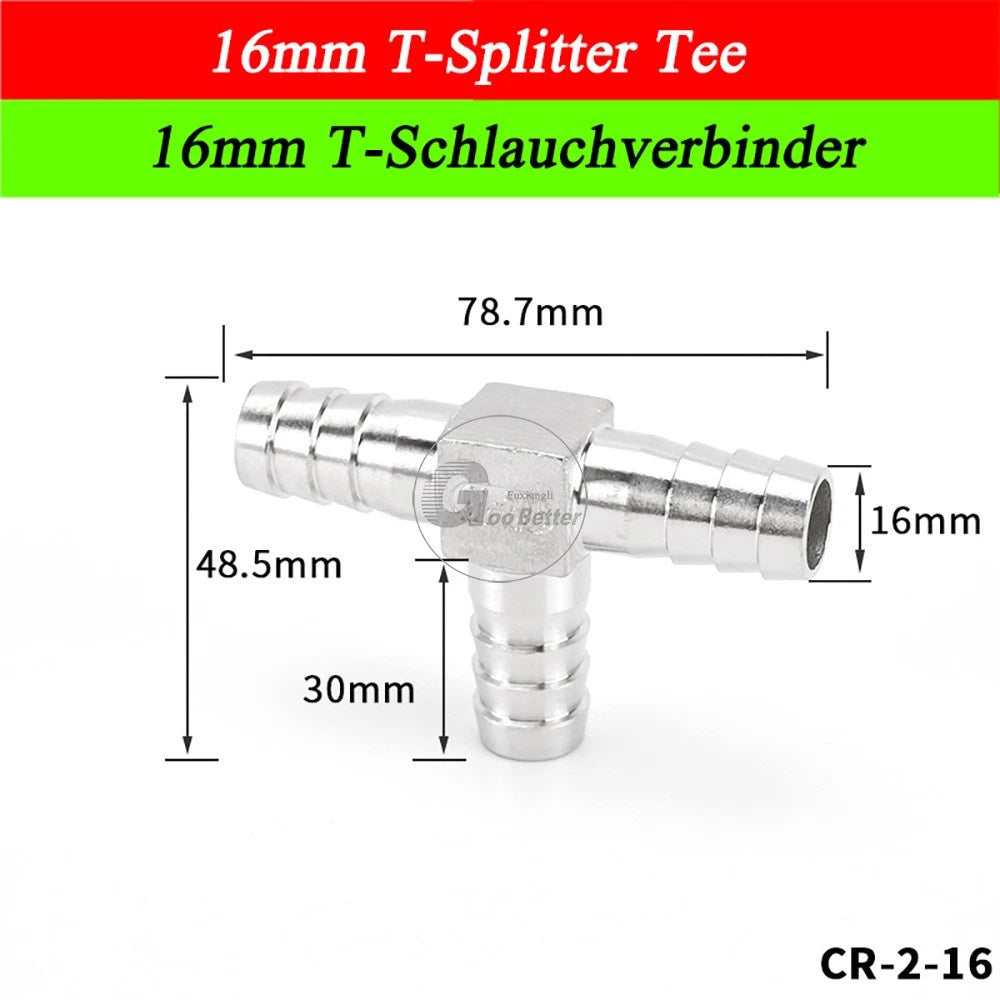 A2 Stainless Steel 8-41mm Barbed Hose Connector,Hosetail Pipe Air Water Oil Fuel