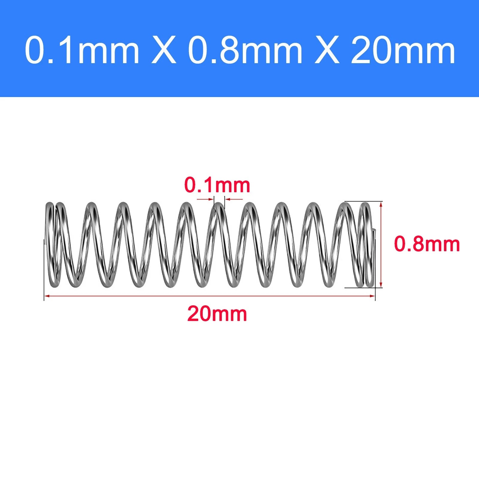 Small Micro Compression Spring Stainless Steel 0.1mm Wire Miniature Precision