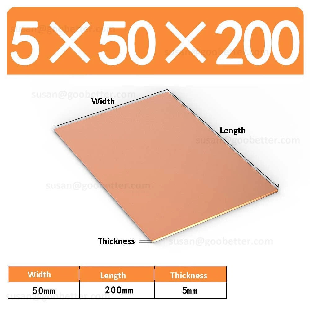 Natural Copper Sheet Metal guillotine cut - 0.3mm to 6.0mm - Multiple Sizes