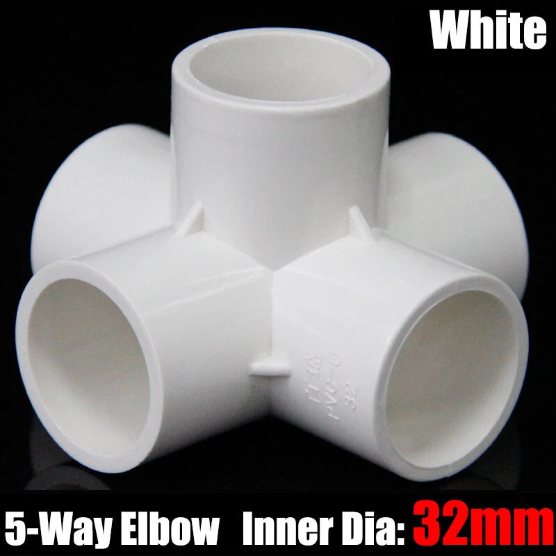 PVC 3 4 5 6-Way Elbow Connector Direct Pipe Fittings 20-110mm White Blue Grey