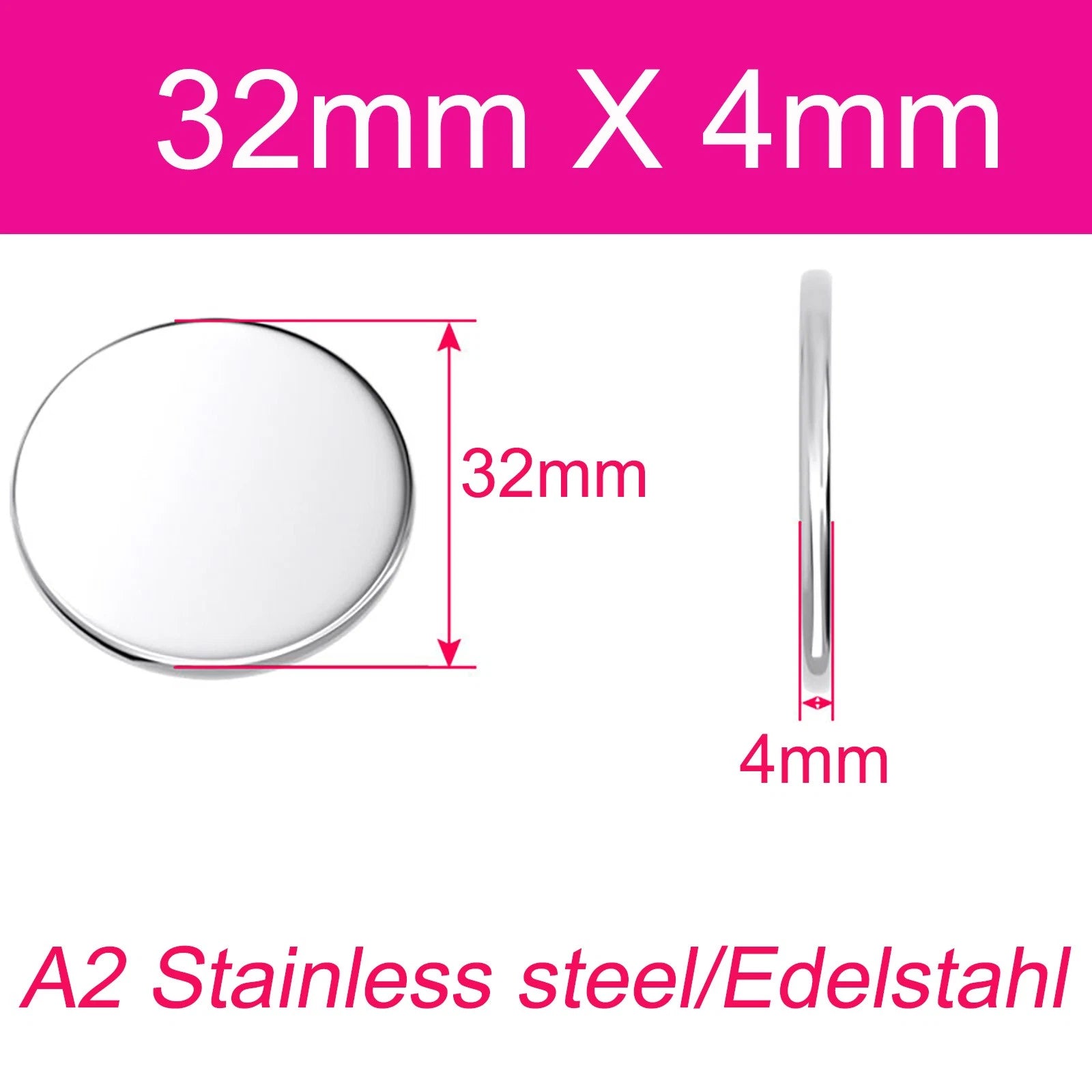 Round Plate A2 Stainless Steel Sheet Plate Thick 1/1.5/2/2.5/3/4/5mm Dia 6-80mm