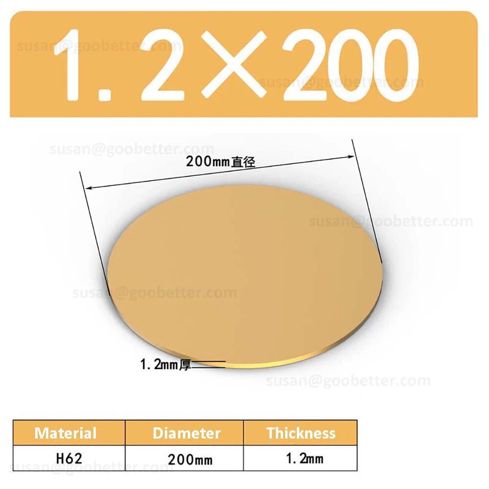 H62 Solids Brass Discs Blanks Metal Round Sheets OD 10mm-300mm Thick 0.3mm-4mm