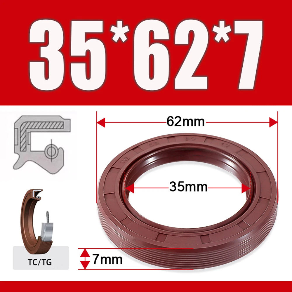 TC/TG Dual Lip FKM Oil Seal — Metric Rotary Shaft Sealing Ring, ID 25–50mm