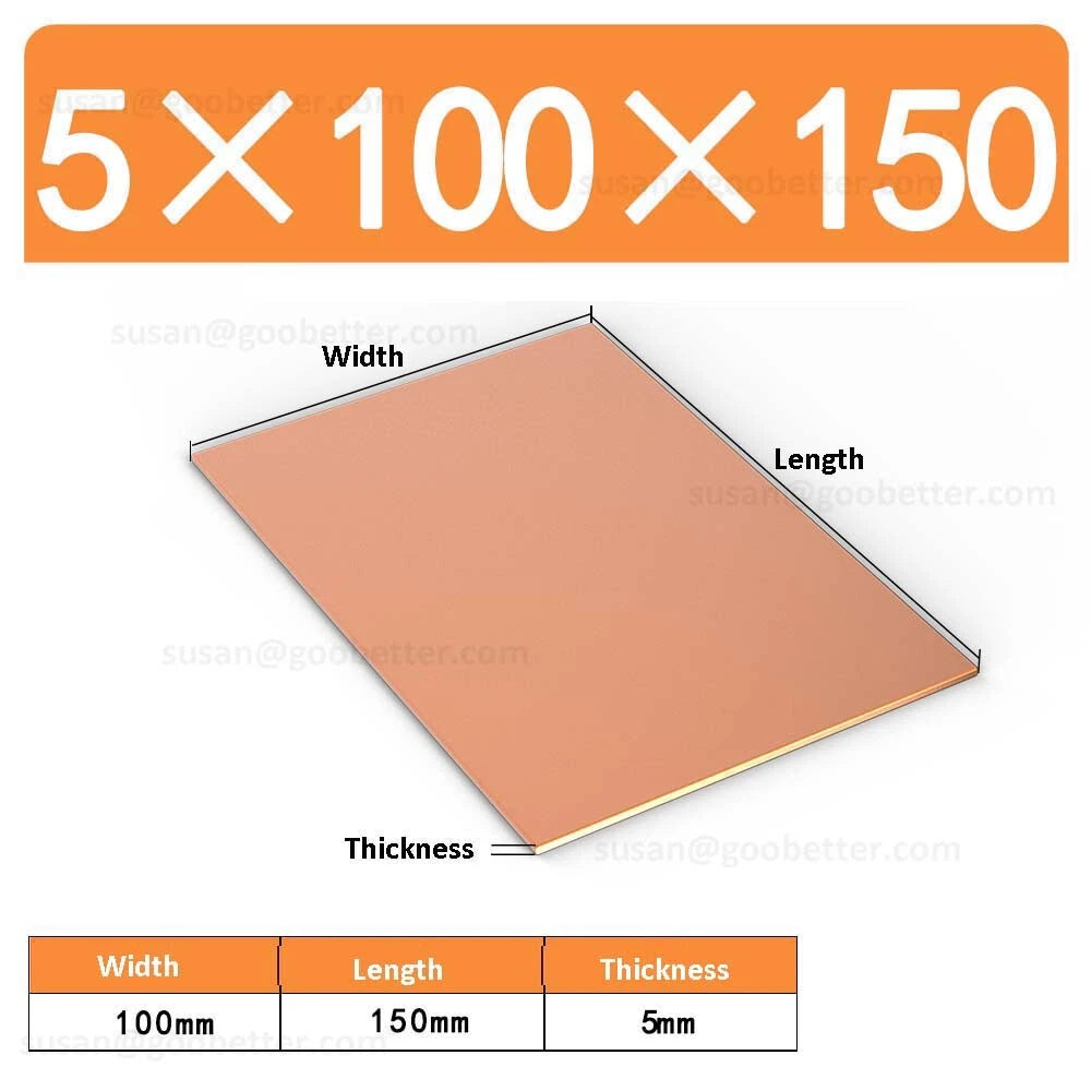 Natural Copper Sheet Metal guillotine cut - 0.3mm to 6.0mm - Multiple Sizes