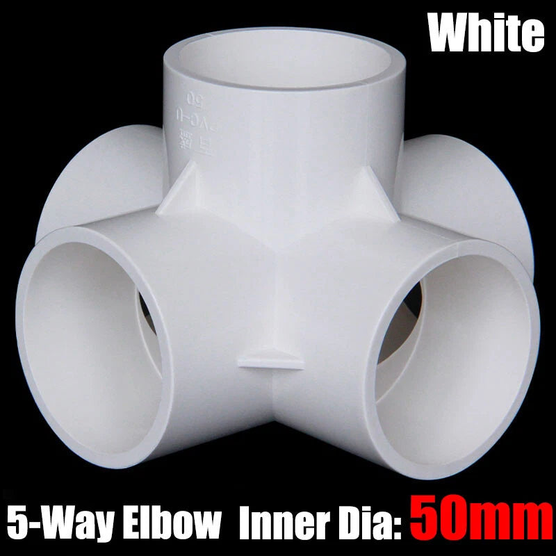 PVC 3 4 5 6-Way Elbow Connector Direct Pipe Fittings 20-110mm White Blue Grey