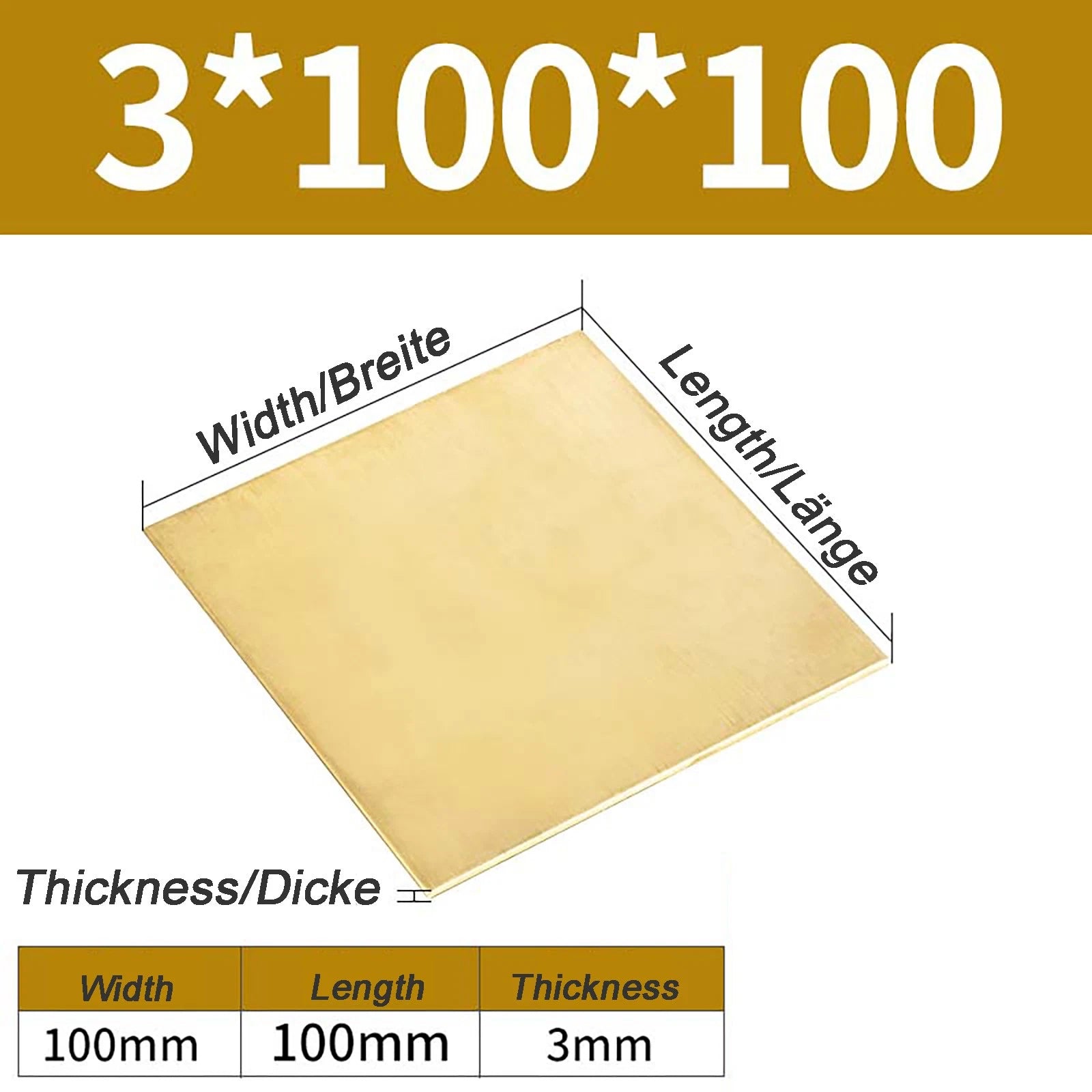 Natural Brass Sheet Metal guillotine cut - 0.3mm - 3.0mm - Multiple Sizes