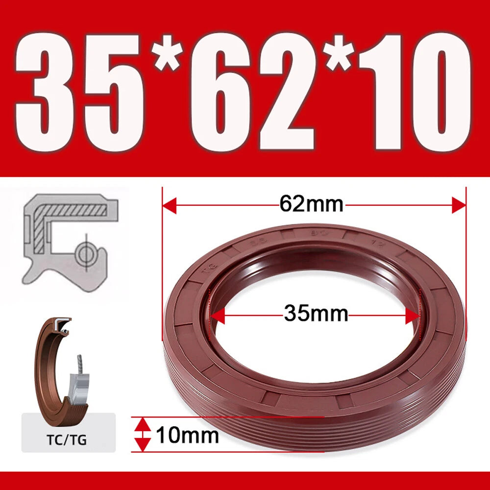 TC/TG Dual Lip FKM Oil Seal — Metric Rotary Shaft Sealing Ring, ID 25–50mm
