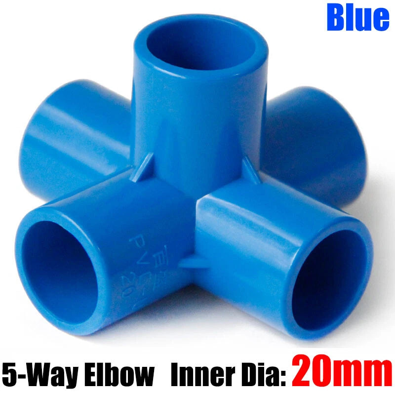 PVC 3 4 5 6-Way Elbow Connector Direct Pipe Fittings 20-110mm White Blue Grey