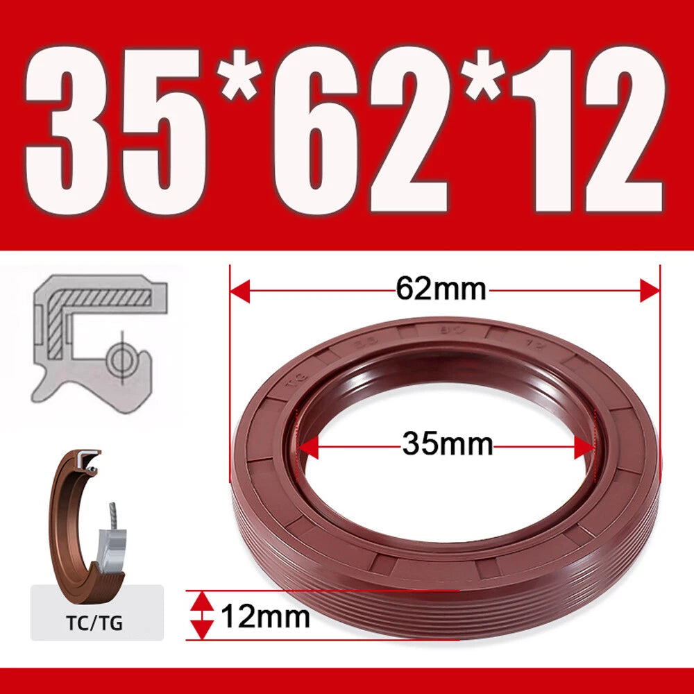 TC/TG Dual Lip FKM Oil Seal — Metric Rotary Shaft Sealing Ring, ID 25–50mm