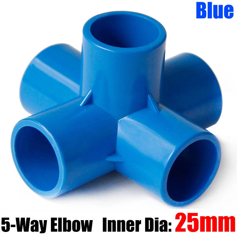 PVC 3 4 5 6-Way Elbow Connector Direct Pipe Fittings 20-110mm White Blue Grey