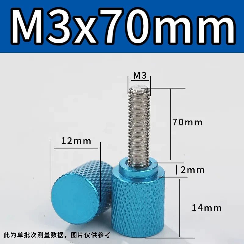 M3 Knurled Thumb Screws – Colored Anodized Aluminum, 6mm to 100mm, 10 Colors - HomeDIYer