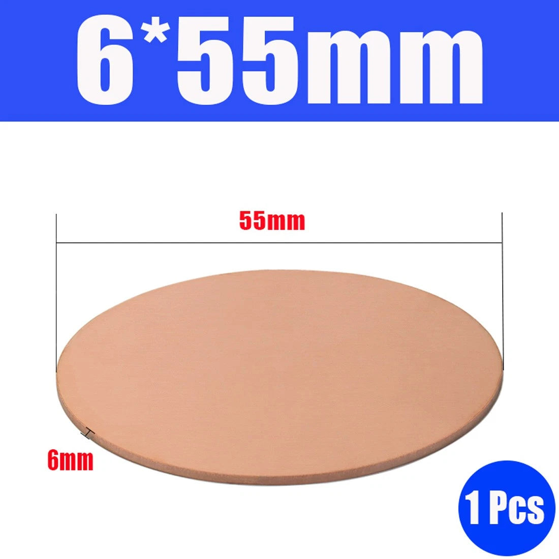 Thick 1.6-6mm Solid 99% Pure Copper Blanks Discs Ø 10-300mm Round Plate Metal