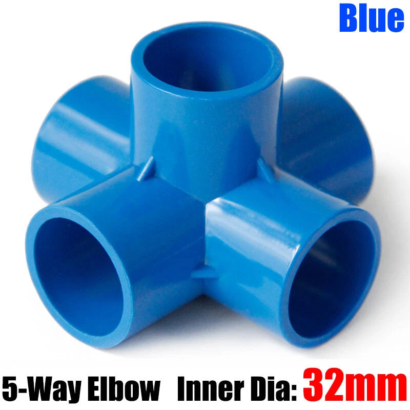 PVC 3 4 5 6-Way Elbow Connector Direct Pipe Fittings 20-110mm White Blue Grey
