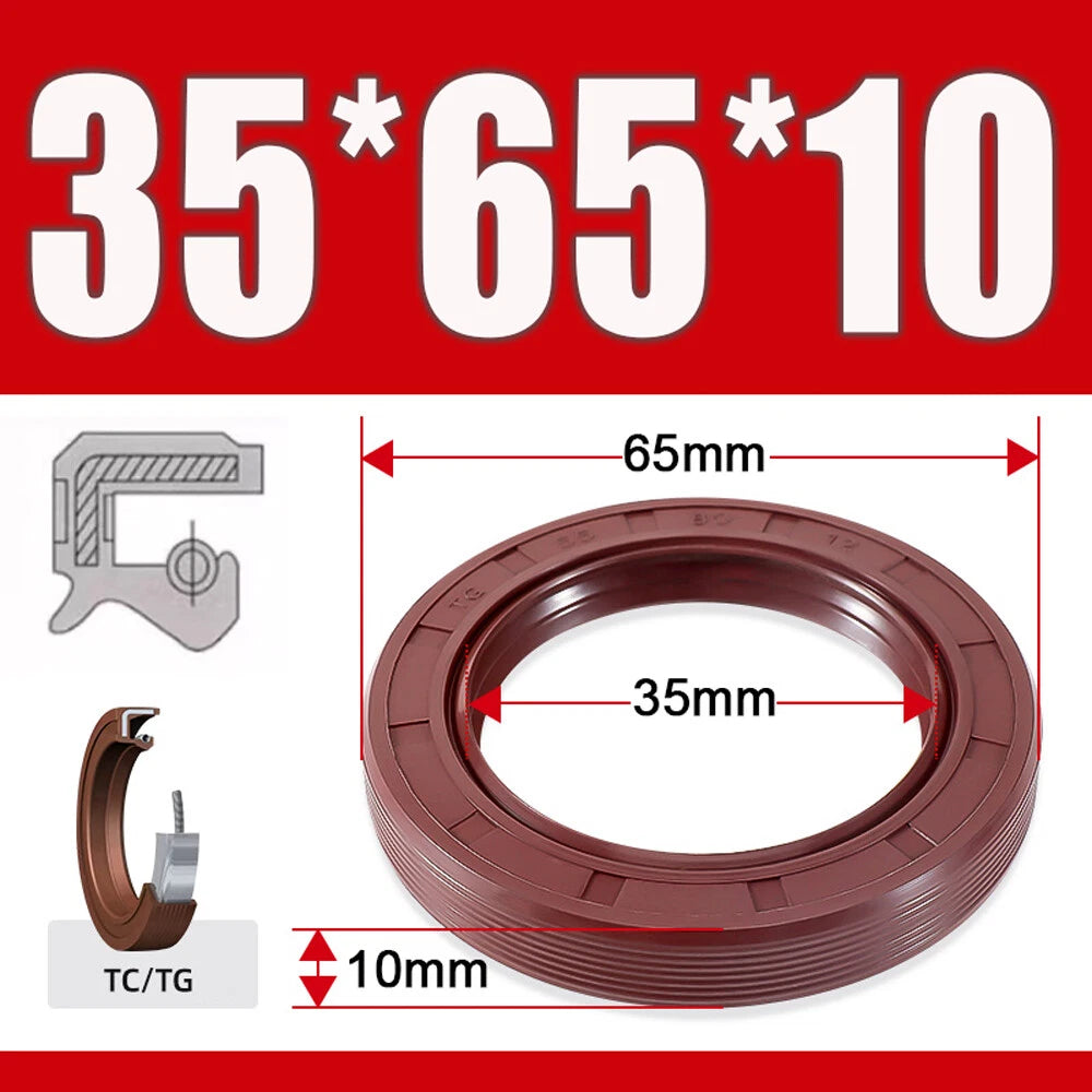 TC/TG Dual Lip FKM Oil Seal — Metric Rotary Shaft Sealing Ring, ID 25–50mm