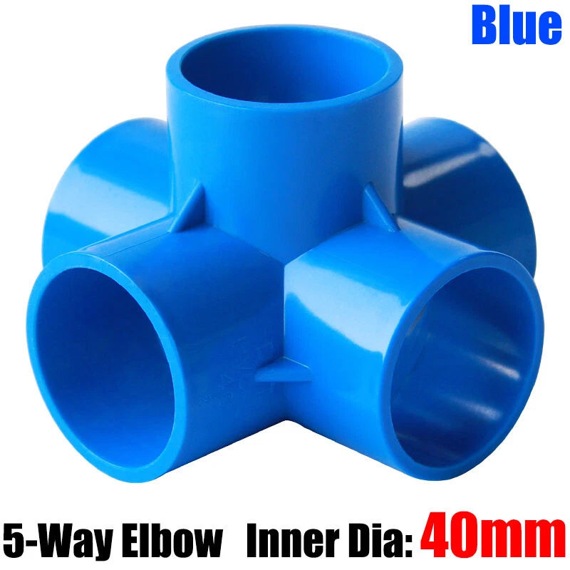 PVC 3 4 5 6-Way Elbow Connector Direct Pipe Fittings 20-110mm White Blue Grey