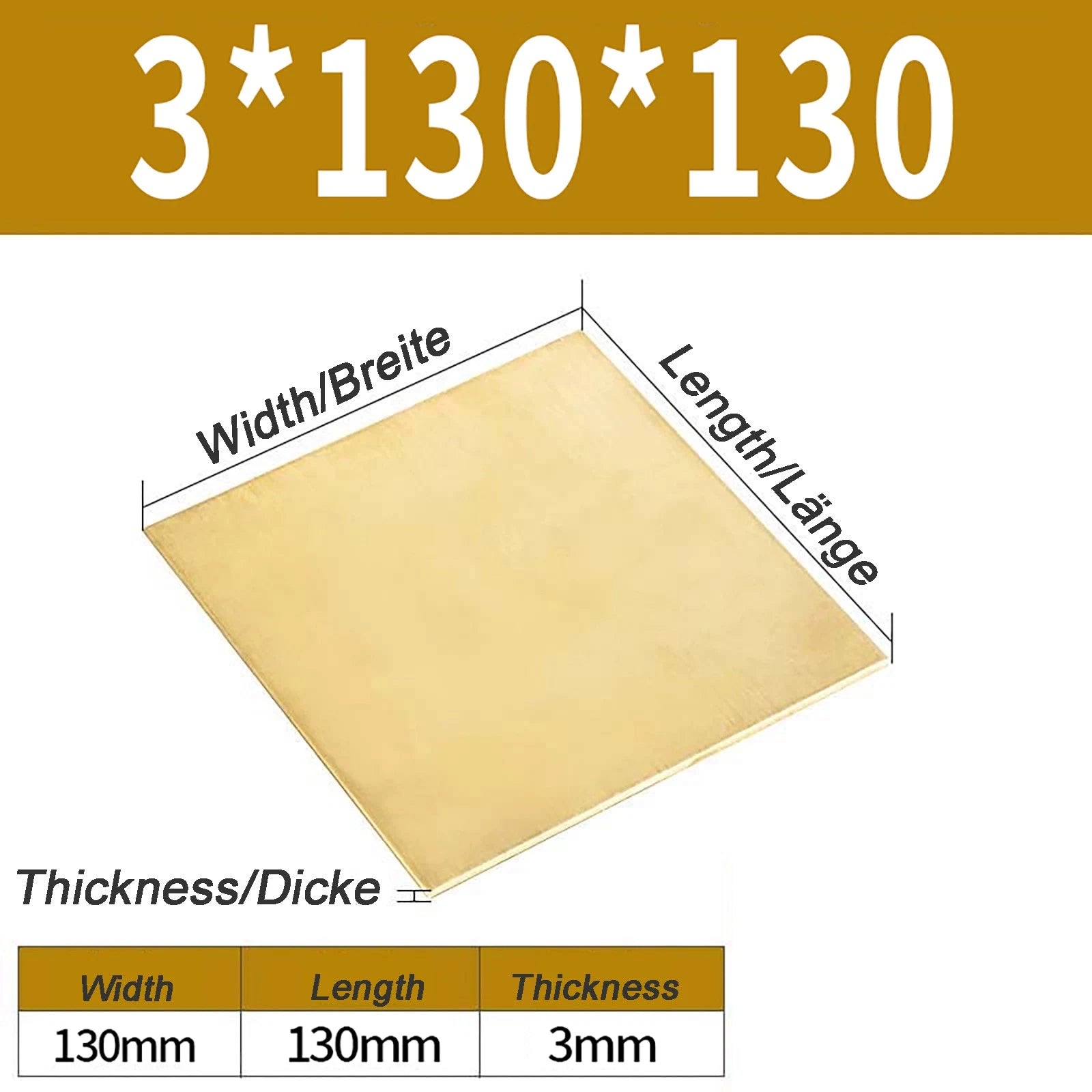 Natural Brass Sheet Metal guillotine cut - 0.3mm - 3.0mm - Multiple Sizes