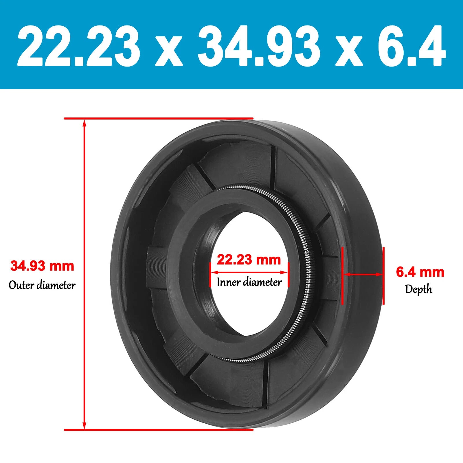 Oil Seal 21mm 22mm 23mm 24 mm ID Rotary Shaft Double Lip R23 TC 4 - 12mm Depths