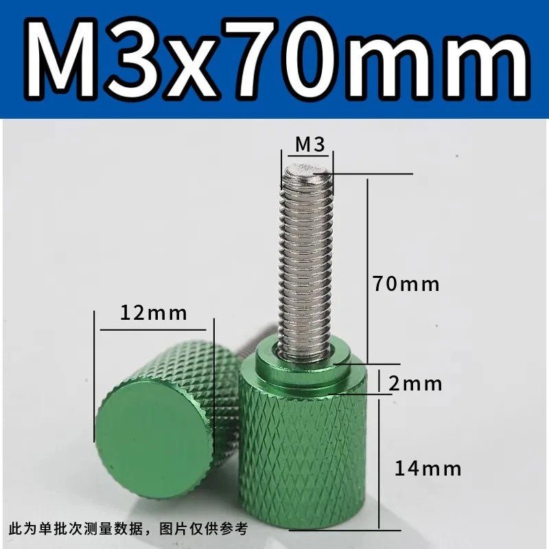 M3 Knurled Thumb Screws – Colored Anodized Aluminum, 6mm to 100mm, 10 Colors - HomeDIYer