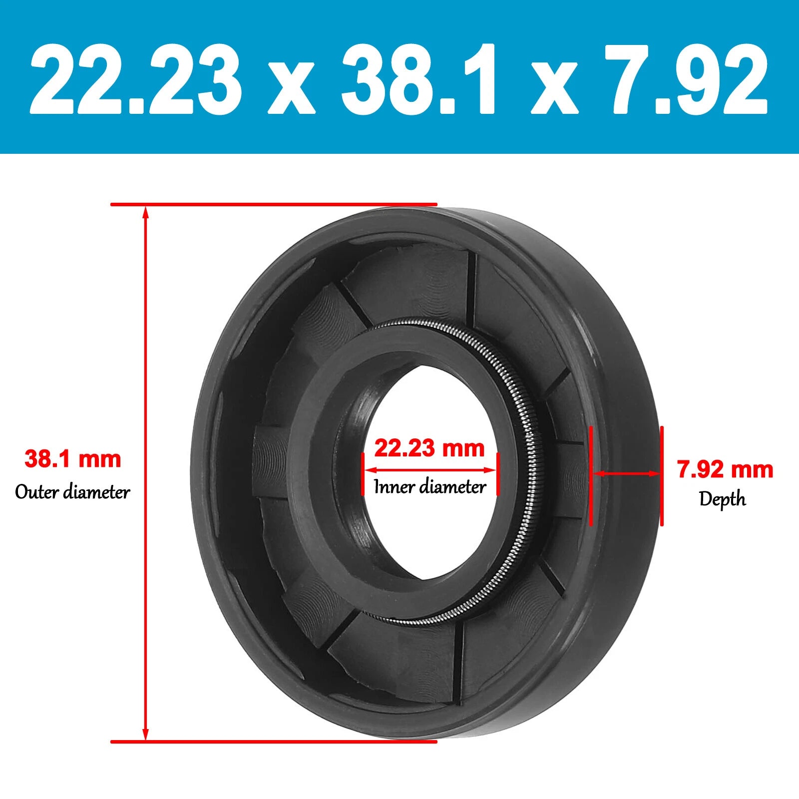 Oil Seal 21mm 22mm 23mm 24 mm ID Rotary Shaft Double Lip R23 TC 4 - 12mm Depths