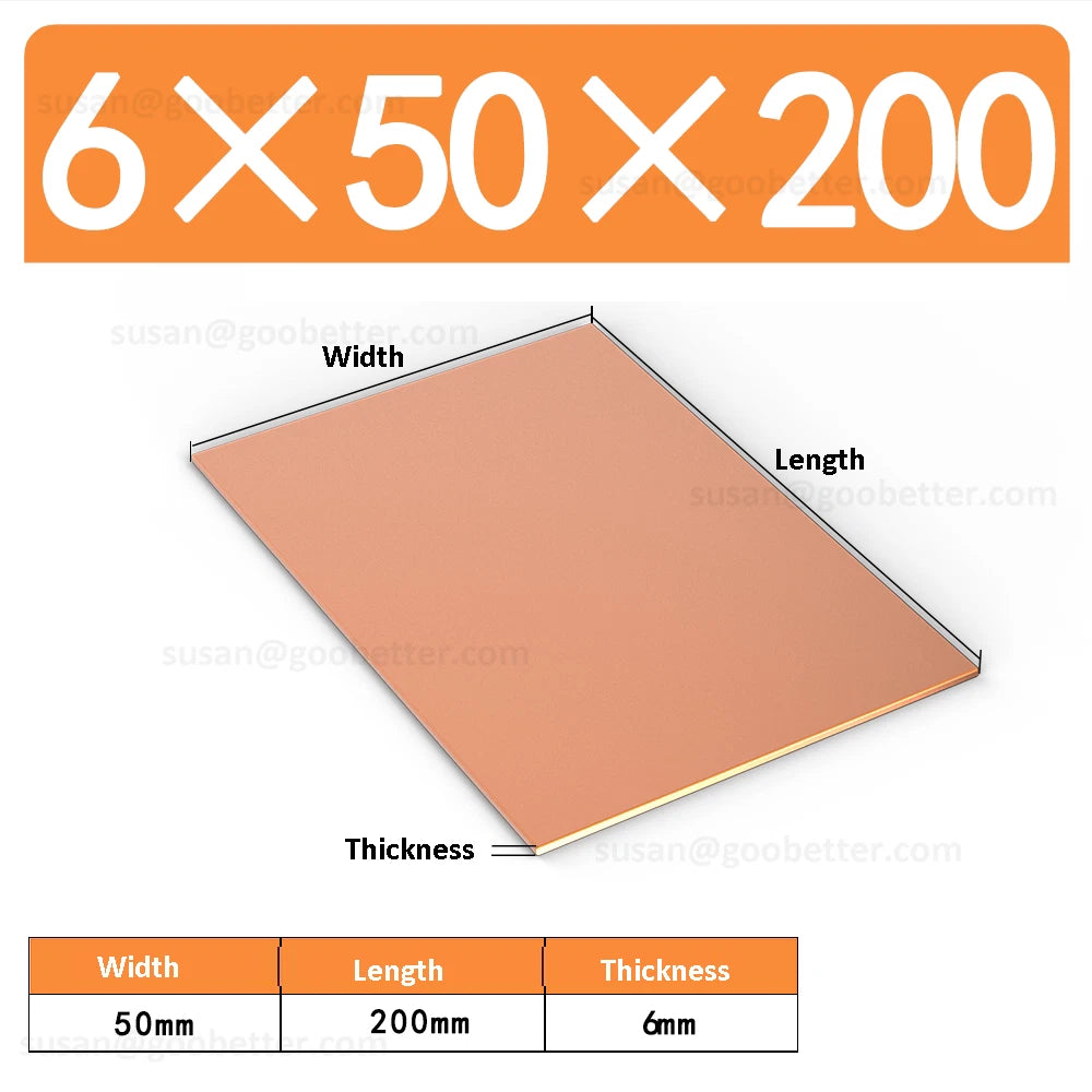 Natural Copper Sheet Metal guillotine cut - 0.3mm to 6.0mm - Multiple Sizes