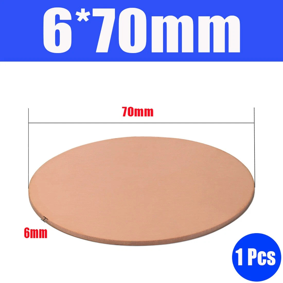 Thick 1.6-6mm Solid 99% Pure Copper Blanks Discs Ø 10-300mm Round Plate Metal