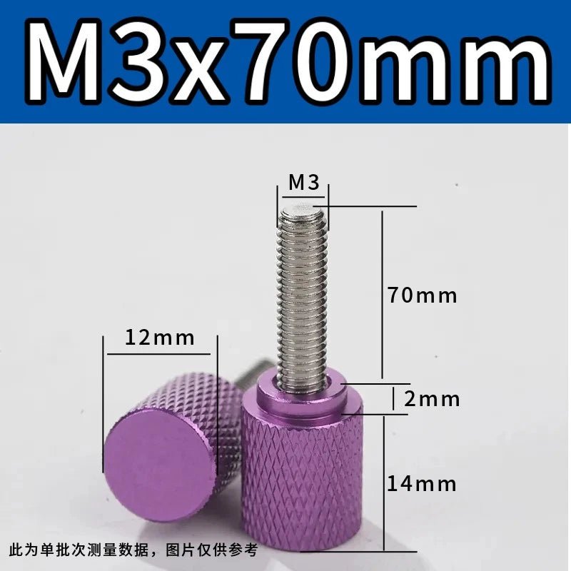 M3 Knurled Thumb Screws – Colored Anodized Aluminum, 6mm to 100mm, 10 Colors - HomeDIYer