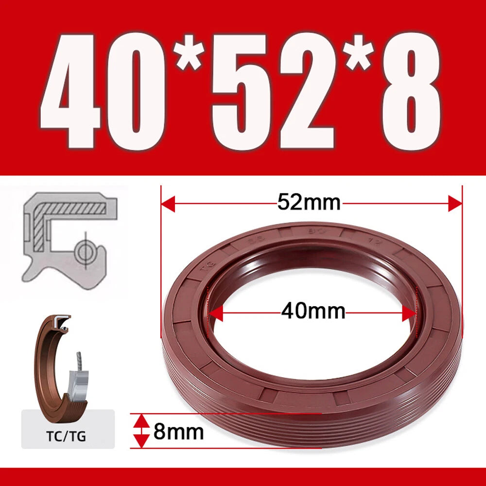 TC/TG Dual Lip FKM Oil Seal — Metric Rotary Shaft Sealing Ring, ID 25–50mm