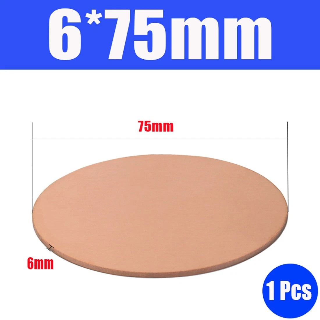 Thick 1.6-6mm Solid 99% Pure Copper Blanks Discs Ø 10-300mm Round Plate Metal