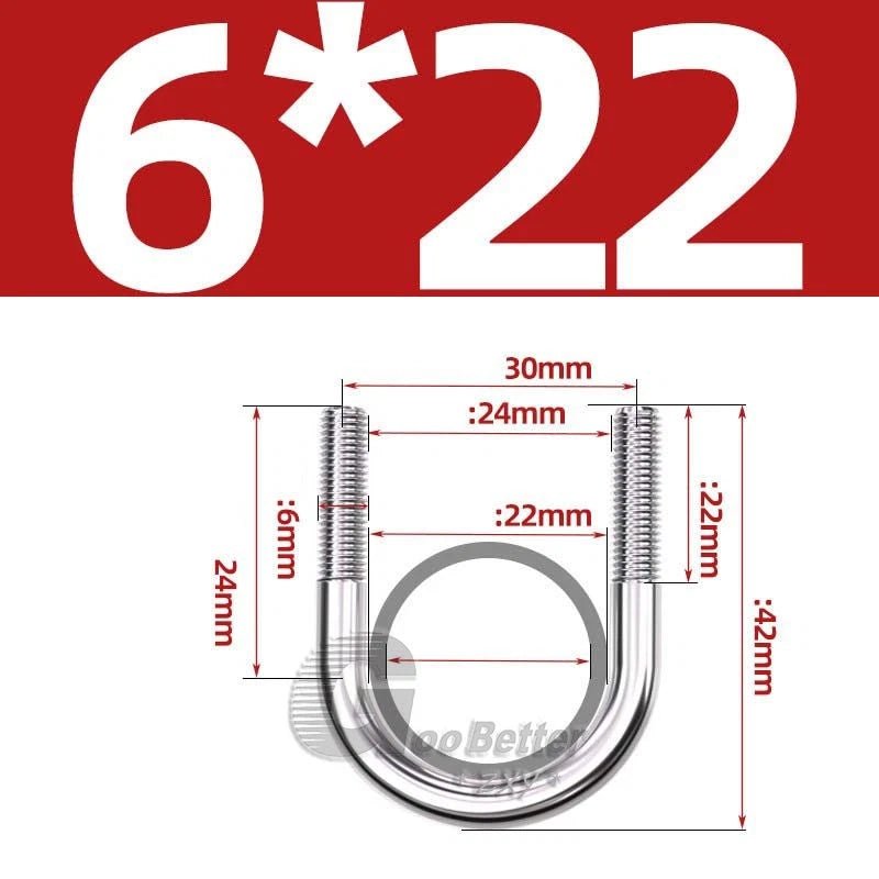 Square U - Bolts Stainless Steel — M6 to M24 | 304 A2 & 316 A4 Marine Grade - HomeDIYer