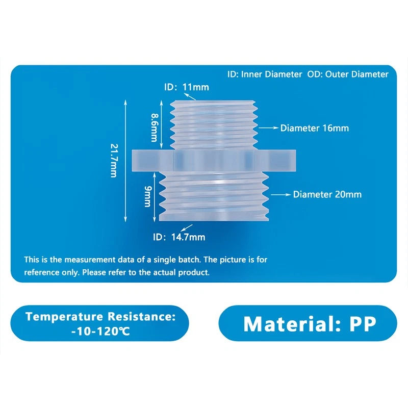 Plastic Male Thread Hose Connector — Internal Connection Tube Pipe Fitting