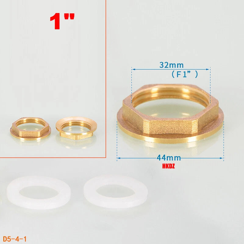 1 2" 3 4" 1" BSP Brass Hex Lock Nuts Flange Pipe Fittings Tank Thread Connection