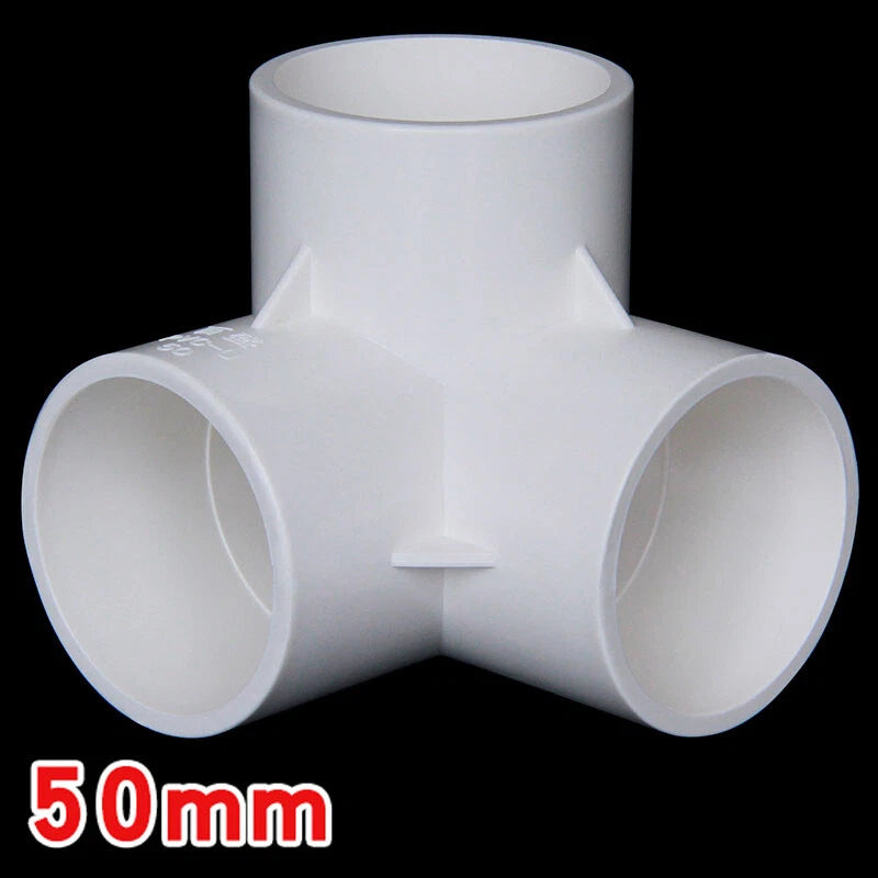 20 25 32 40 50mm PVC 3-Way Equal Connector Socket Pressure Pipe Fittings White
