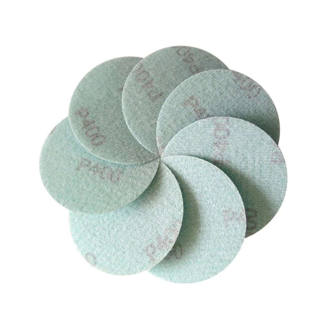 2~6 Inch Green Film Hook&Loop Sanding Flocking Discs Polis Sandpaper 5/6/8 Hole