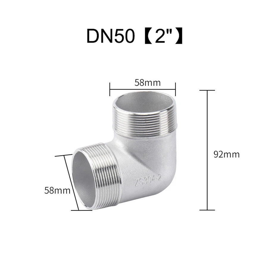 304 Stainless Steel Male 90° Elbow BSP Pipe Fitting — Equal & Reducer