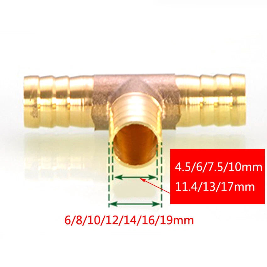BSP Thread Fittings x Barb Hose Tail End Connector Splitter For Air Fuel Water