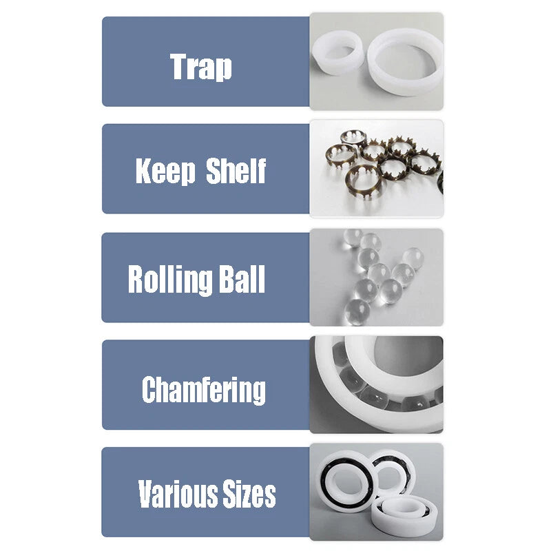 POM Plastic Bearing 603-638 6000-6010 Wear-Resistant Deep Groove Ball Bearings