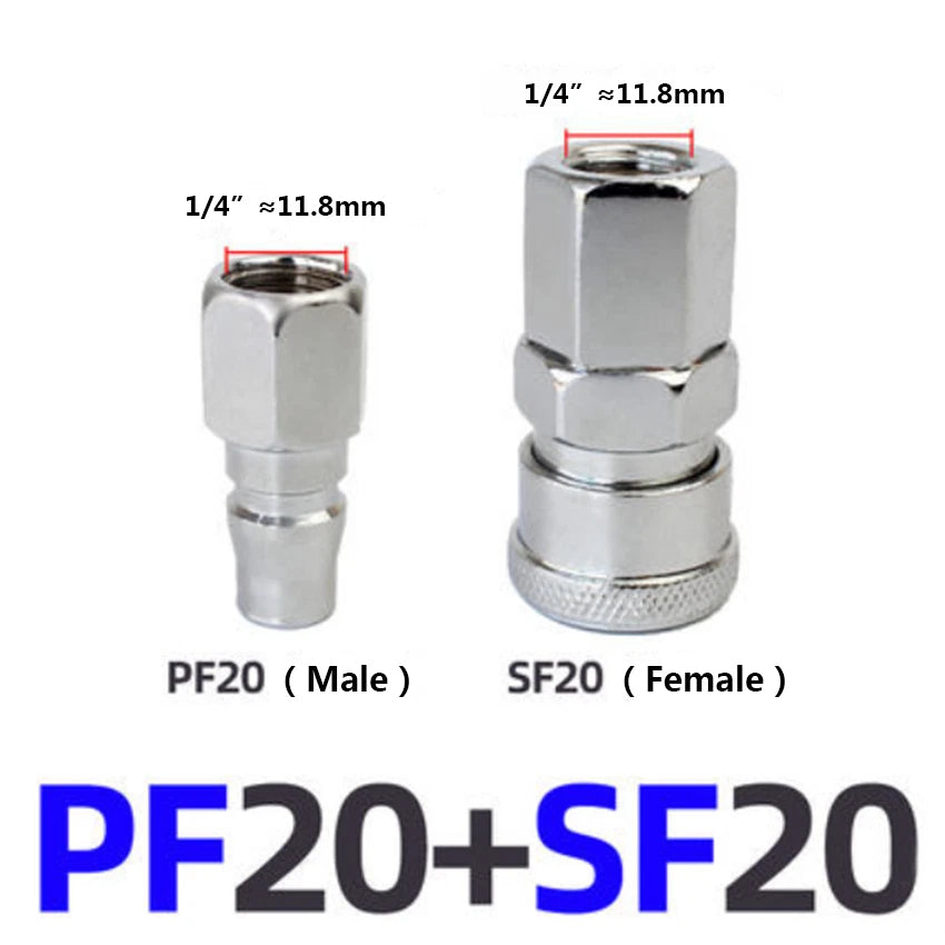 Air Hose Quick Release Coupler Set — Male & Female Compressor Fittings