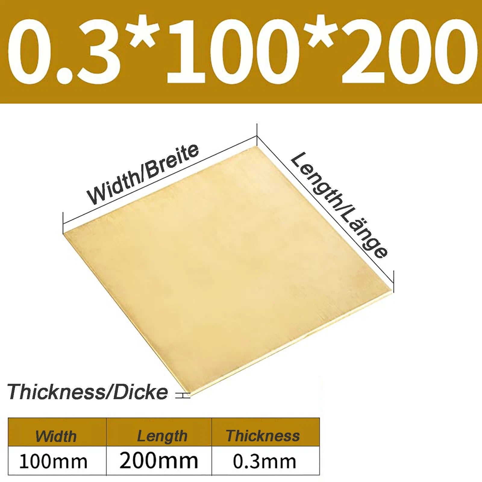 Natural Brass Sheet Metal guillotine cut - 0.3mm - 3.0mm - Multiple Sizes