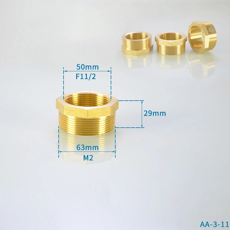 BSP Hex Reducer Bushing — Female to Male Thread Hose Fitting Connector (1/4" to 2")