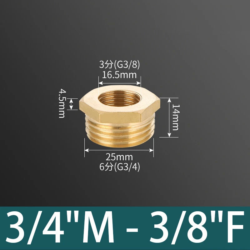 BSP Brass Reducing Hexagon Bush — Male to Female Thread Fittings (1/4" to 1")