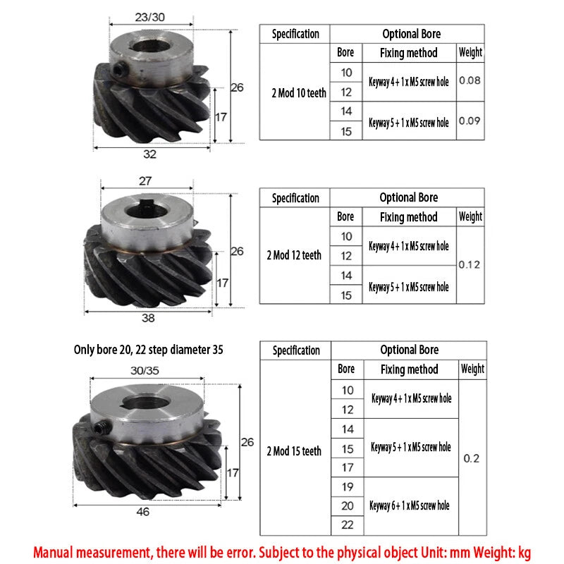1/2/3 Mod Helical Gear With Step 45° Left Right Spiral Motor Transmission Gear