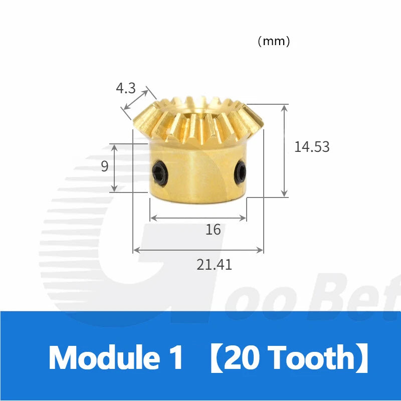 Mod 0.5/0.8/1/1.5 Bevel Gear Set Brass 1:1 Pairing 15/20/25/30 Tooth Miter Gear