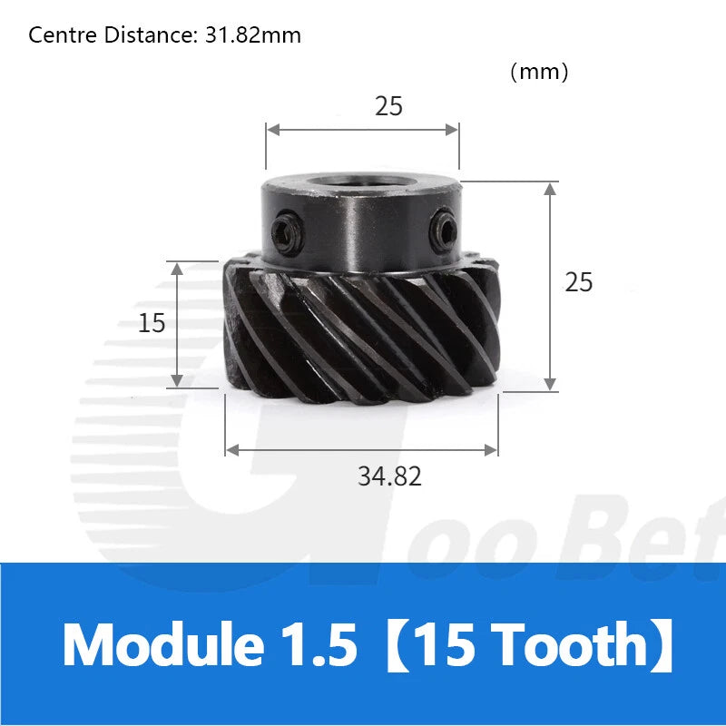 Module 1 1.5 2 Helical Gear C45 Steel Left-handed 45° 13 - 30 Tooth Motor Pinion