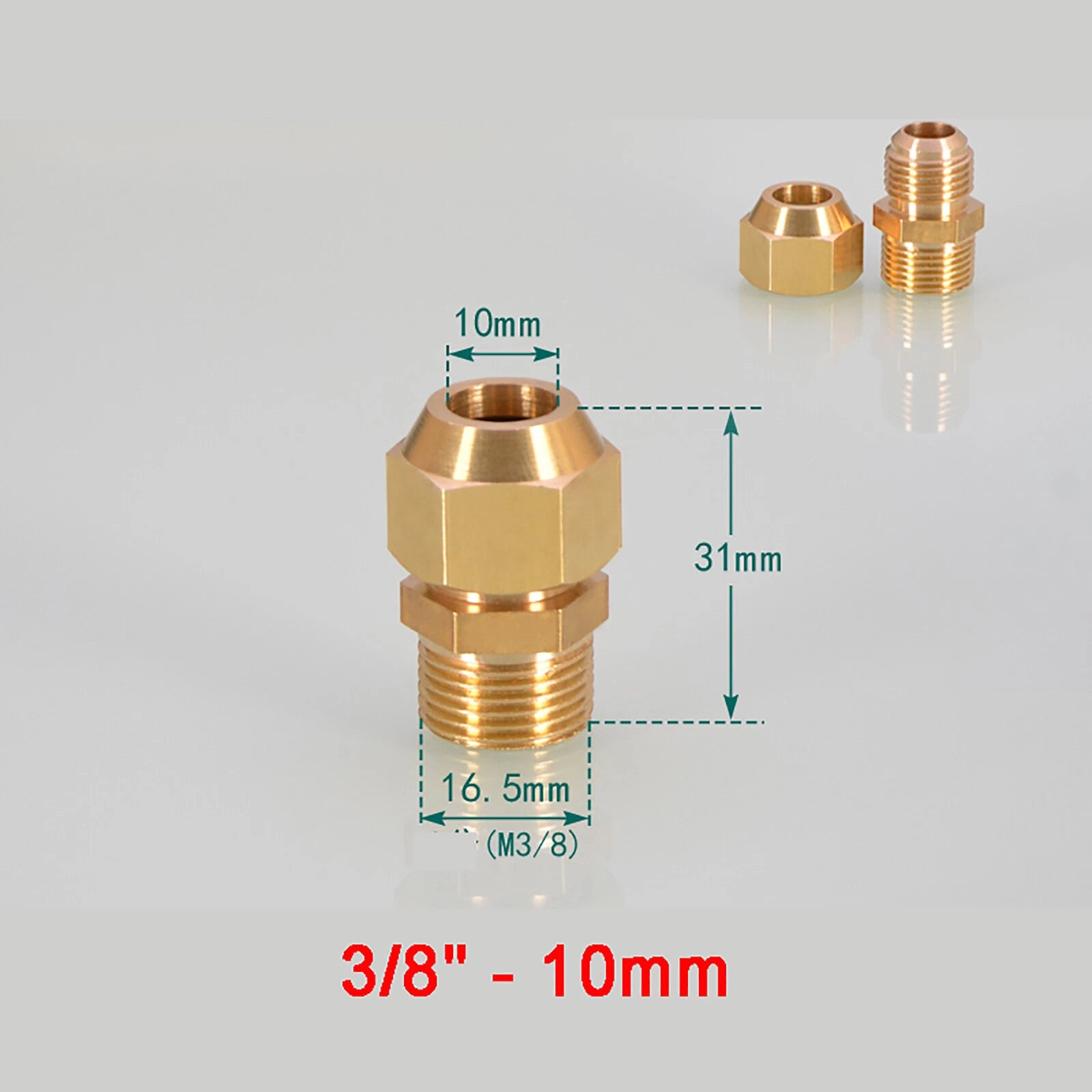 Brass Straight Flare Tube Connector Fittings — 1/8" to 1/2" × 6mm–12mm