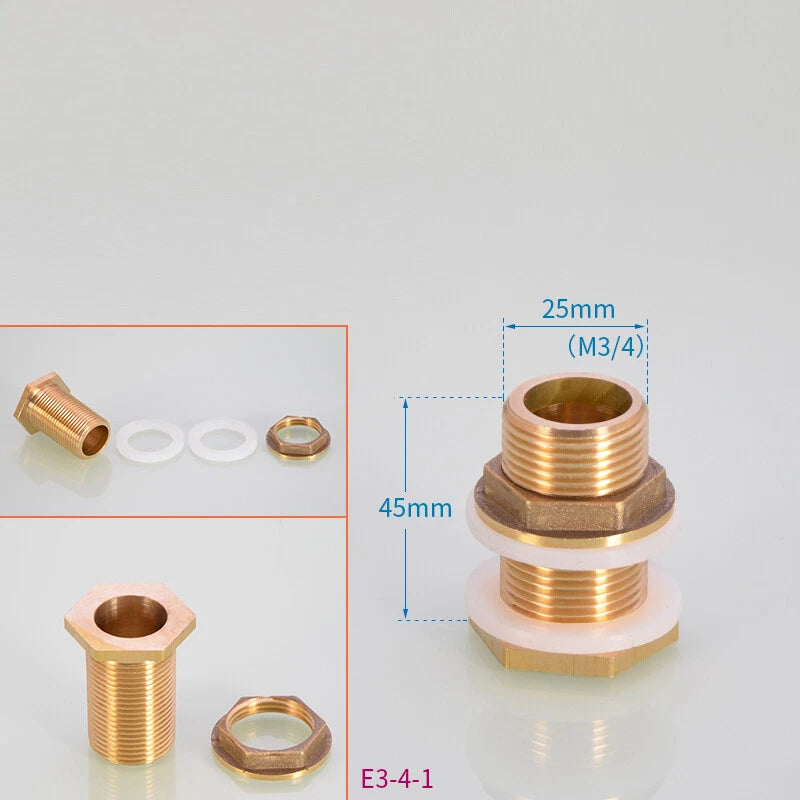 Brass Bulkhead Fitting — Tank Outlet Connector for Water Butts & Barrels | 1/2", 3/4", 1"