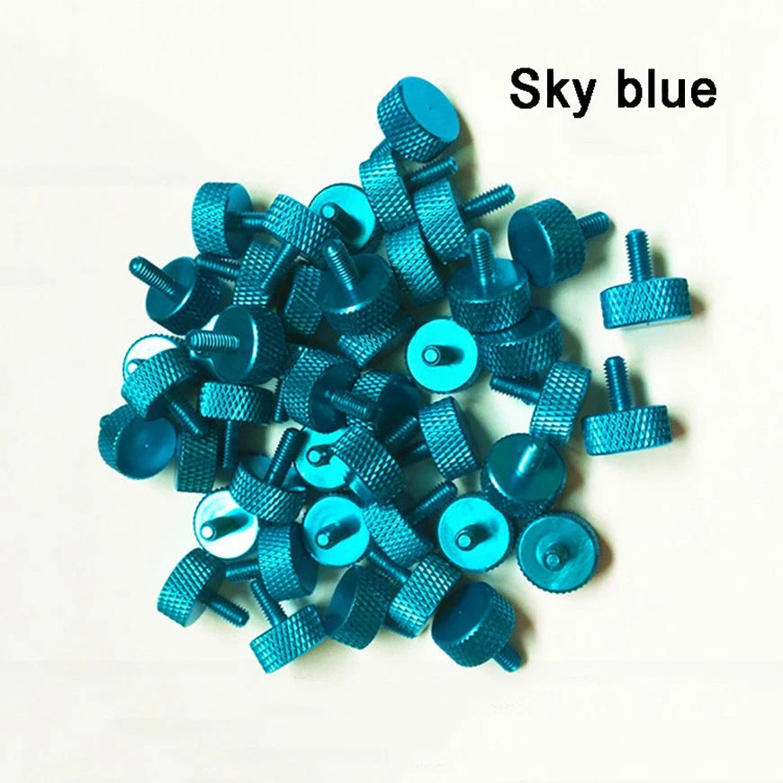 M3 Aluminum Anodized Knurled Thumb Screws for PC Case — 5 / 6 / 8mm